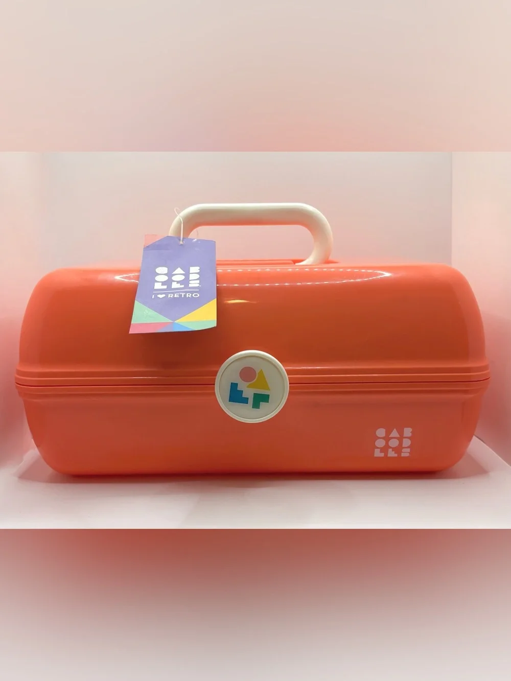 Caboodles On The Go Girl I Love Retro Makeup Travel Mirror Case Peach/Orange NWT